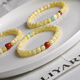 Natural raw mineral, Russian material, white flower beeswax, old-style barrel bead bracelets, Buddhist beads and cultural toys, original fine products for women, fine plain bracelets with a diameter of 7mm