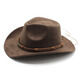 
XINBUCKS Western Cowboy Hat Minority Top Hat Casual Jazz Hat Outdoor Travel Stage Props Felt Hat Brown Suitable 55-58cm