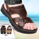 Taiwan Red Dragonfly Sandals Men's 2025 new genuine leather thick-soled beach summer wear dad's non-slip wear-resistant dual-purpose sandals 9928 brown 38