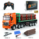 Huina Model Fernbedienung Holz Transportwagen Große Hochtechnik-Lkw-Halbschild-Traktion schwerer Lkw-Schall- und Lichtanhänger Spielzeugwagen Fernbedienung Holz Transportwagen