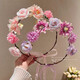 Super fairy garland headband headband girl princess forest simulation rattan flower headband cute girl head flower 4# flower garland--purple garland