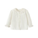 Mini Balabala girls long-sleeved shirt sweet French cotton lapel skin-friendly children's top spring new style ivory white 10402 90