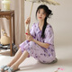 
Yalu national style pajamas women's summer thin national trend ancient style home clothing suit casual short-sleeved cropped pants women 9901# XL