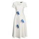 
ROEYSHOUSE new Chinese style embroidered dress for women 2025 summer new elegant round neck large hem skirt 12156 off white XL