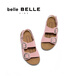 Belle dimples same style comfortable toast sandals girls mall same style double buckle casual sandals 67211B65 pink 30