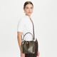 Tory Burch [Gift] TMONOGRAM Crossbody Bucket Bag Cocoa Bag 168805 Black Coffee 200