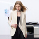 Sancai 2025 Spring New Light Workplace Blazer Right Shoulder Long Sleeve Top Single Breasted Commuting Z