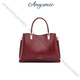 Anysmic Bag Damenbeutel Luxusmarke Handtasche Frauen 2025 Neues rotes Leder Frauenbeutel mittleren Mutter Tasche Wein rot