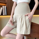 
Bonaling maternity shorts for summer wear thin breathable and fashionable base loose wide-leg belly-resisting pants for unstretched belly maternity wear maternity shorts - beige XL [Suggestions 125-155]
