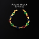 RUOHUA Sansheng Chain 5.5-6.5mm Gypsophila Ruby Bracelet Women's Sapphire Bracelet 18K Gold Gift Ruby/Sapphire Bracelet 16cm
