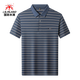 Inter Mailand High-End-Herren-Kurzärärt-T-Shirt für den Sommer NEUER NEUER mittleren Mitte des Streifens mit mittleren Altersgelteer gelegentlich halbärmeligem Eis Seide Kühlpolo Hemd A13563-Blue M 165 empfohlen [95-115jin [Jin gleich 0,5 kg]]]