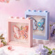 LOZ (LOZ) Butterfly Flower Language Diy Building Photo Frame photo Romantic Creative Dream Ornement Girl Valentin pour la fête d'anniversaire Gift 1283 / Christmas Tree-Three-Dimensional Painting