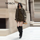 
MO/Co. Jacket Fall Cotton Neutral Hunting Jacket Working Pocket Shoulder Drawstring MBD3COTK01 Brown Green L /170
