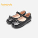 Balabala children's shoes, girls' Birkenstock shoes, 2025 new spring and autumn princess shoes, ballet style shoes, soft sole performance shoes, trendy black 90001 30 (foot length 18.3-18.7/inner length 19.7)