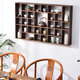 Él Jiangongbo estante antiguo de madera maciza pared china pared pared de madera sólida duobaoge taza de té tetera juego de té juego de almacenamiento de almacenamiento de pared especial 4839 gran tamaño tamaño gran tamaño