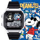 Cartoon Snoopy anime 2D electronic watch student party has alarm clock chronograph luminous gift sports waterproof [fashionable silver black] D15924 electronic watch [imported movement + super long standby] gift box