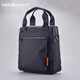 CavlslKcat men's crossbody bag vertical business briefcase casual commuter computer bag large capacity canvas portable shoulder bag black 26*10*29CM
