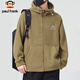 Paul Frank Jacket Men's Autumn and Winter Trendy Double-sided Velvet Hooded Jacket Men's Polar Fleece Warm Men's Khaki XL