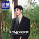 ROMON New Chinese style men's suit suit with metal buckle design, loose suit, high-end tunic suit, handsome suit for men, black suit + pants XL (160-180Jin Jin equals 0.5kg)