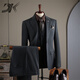 DK high-end men's one-button suit suit men's striped jacket casual business formal dress suit two-piece set one-button dark gray (suit + trousers) 2XL 54 (138-150Jin Jin equals 0.5 kg)