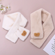 Imitation Rex Rabbit Fur Children's Winter Korean Cute Bear Plush Student Versatile Thickened Warm Cross Scarf Bear Head Scarf - White