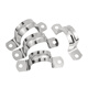 Platinum 304 stainless steel pipe clamp, horse clamp bracket, pipe buckle, hose clamp, water pipe clamp, U-shaped pipe clamp, hoop M25 (20 pcs)