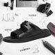 
DIFANPU international luxury brand men's shoes high-end men's casual shoes fashionable and versatile slippers comfortable to wear with flip-flops Black [brand gift box] 43