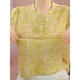 WEWE fashion floral round neck pullover summer new mid-sleeved X temperament and age-reducing versatile middle-aged mother thin top Goose yellow [high quality 693] M Suggestions [85-105Jin [Jin equals 0.5 kg]]