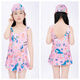 LiYunHouSe new hooded children's suit swimsuit one-piece girl baby swimsuit student swimming trunks large and medium children hot spring swimsuit (one-piece with bottoms) pink rabbit + swimming cap 55 (weight 15-25Jin Jin is equal to 0.5 kg)
