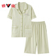
Yalu summer pajamas for women pure cotton short-sleeved cropped pants for casual cardigans with large size home clothes two-piece set NX9898 2XL