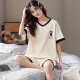 Urban Beauty Summer Pyjamas für Frauen reine Baumwolle große Kurzschläfe dünne zweiteilige Set für Schüler koreanische Version können draußen in Frühlings- und Herbstfarben getragen werden GXT6636 Bildfarbe M Code Vorschlag 75-95jin [Jin gleich 0,5 kg]