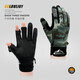 Yuanzu fishing gloves are warm in winter, plus velvet, anti-thorn, waterproof, non-stick bait gloves, rain-proof cycling gloves, wear-resistant and cold-proof, jungle camouflage (plus velvet version) can expose three fingers L