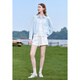 Baitu betu women's clothing 2025 autumn new short jacket 100% cotton thin casual shirt jacket for women 2507T33 blue M