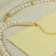 
Sugar cat Doudou freshwater pearl necklace simple collarbone with golden baroque beads summer yen neck T-shirt matching white