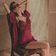 Pajama sexy de estilo Victoria para mujeres en seda de invierno 2025 Nueva boda roja de verano con almohadilla de pecho Traje de camisón de camisón y otoño 9221 lila m _sugestionada 80-100Jin [Jin equivale a 0.5 kg]