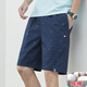 Tommybull Amerikaner Tommy Tommy Männerarbeitshose Sommer Neue Pure Cotton Lose gerade Mode Casual Beachhose YBF9224 Khaki L 100-120jin [Jin ist 0,5 kg]