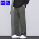 
KILO METERS American workwear casual pants men's straight loose 2025 new spring and autumn trend versatile sports wide-leg long pants 9856 black M _Suggested weight (100-110Jin [Jin equals 0.5 kg])