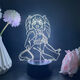 Bonitas sesiones de fotos y sueños de convertirse en una chica mágica figura USB Night Light Dance Shina Duna Kelis Tenkawa Kaorko Anime 4877 Tenkawa Kaorko White Crack 16 Colors + Control remoto USB + Compartimento de batería