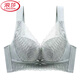 浪莎（LangSha）品牌蕾丝乳胶内衣女性感美背无钢圈收副乳防下垂聚拢小胸文胸 茶绿 70B 32