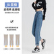 真维斯（JEANSWEST）牛仔裤女夏季百搭休闲高腰显瘦时尚直筒窄版长裤女复古蓝2XL