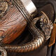 Sailoto Medieval Retro Western Dragon Totem Wooden Barrel Beer Cup Western Pterodactyl Mark Coffee Cup 600ml Faucet Wooden Barrel Beer Cup Silver 201 Steel Free