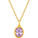 Saturday Fortune Purple Galaxy Gold Pendant Gold Inlaid Zircon Birthday Gift for Women J0413971 About 1.3g without chain