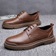 UETEEY2025 autumn and winter leather shoes men casual British Martin boots men real I leather Korean style trendy work shoes low top men's shoes 100 brown 9922 44