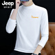 Jeep Spirit Jeep Cotton Half-Neck Base Base Camiseta de manga larga para hombres Camiseta de collar de color sólido y camiseta para hombres de otoño