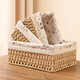 Hakkai Bird Rattan Storage Basket Desktop Storage Box Remote Control Coffee Table Snack Box Organizing Basket Storage Basket Miscellaneous Woven Basket