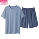 Modales Paar Pyjamas Sommer kurzärmelige Shorts mit Brustpolstern für Frauen können einfache Männer mit großer Size-Heimkleidung NSN15602 MEN 15802 Frauen mit Brustpolster XL [Single-Set] Frauenstil tragen