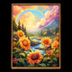 Pintura para colorear de bricolaje de alta gama de girasoles 2023 Nueva pintura al óleo pintura decorativa pintada a mano HY12083 30*40 cm Marco interno de madera maciza de espesor