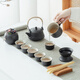 Zhai Leisure Tea Set Home Office Tea Tray Living Room Tea Table Kung Fu Ceramic Teacup Teapot Tea Rhyme 12 Heads