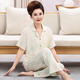 Arctic velvet (Bejirog) middle-aged and elderly mother pajamas for women 2025 new summer thin cotton home clothing set short-sleeved trousers summer YR9923 [pure cotton] [upgraded version] M [suitable for 80-100 Jin [Jin equals 0.5 kg]]
