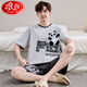 Langsha Pyjamas Sommer reines Baumwoll kurzärmelige Männer ein Stück Teenager Cartoon Student Großgröße Dünnes Set Home Clothing Daimeiya-6627 l kleiner Größe l Code (90-110jin [Jin entspricht 0,5 kg]))